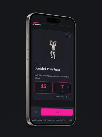 Fitness Önerileri uygulamasının telefon ekranındaki görünümü